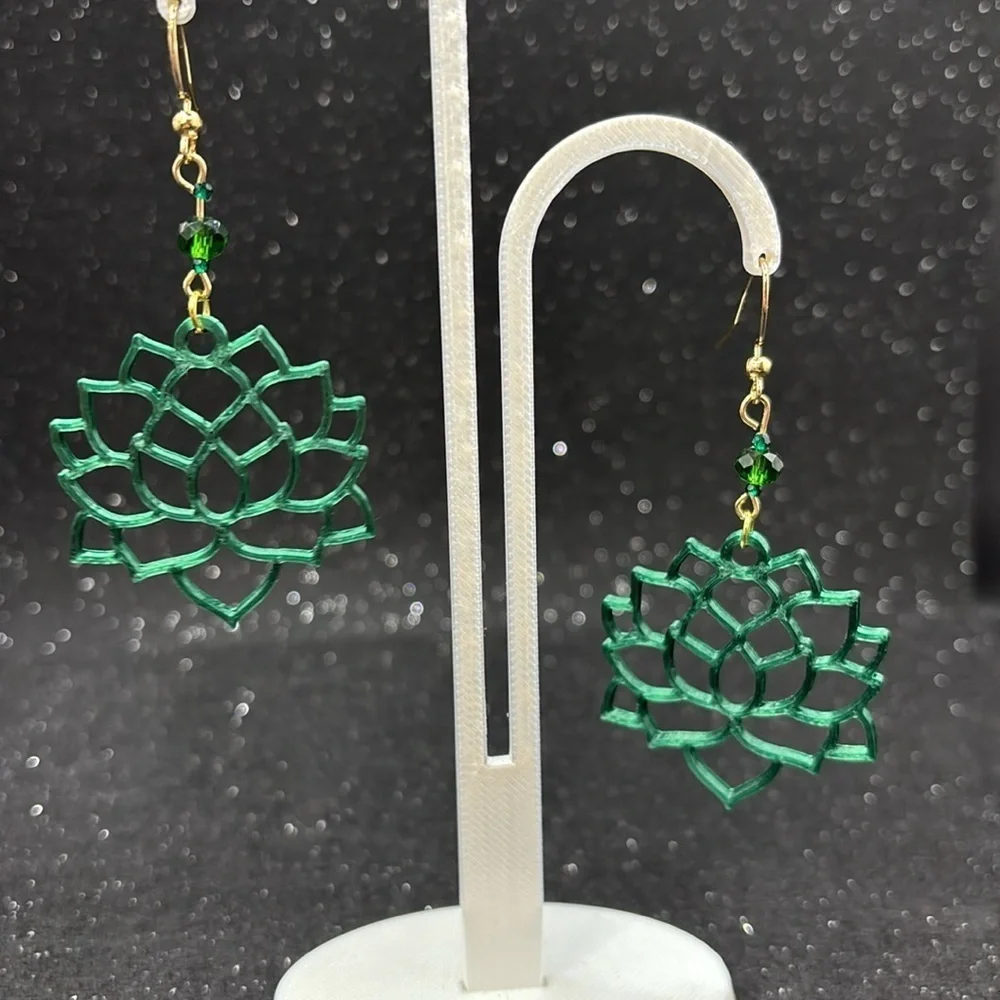 Handmade Green Succulent Earrings